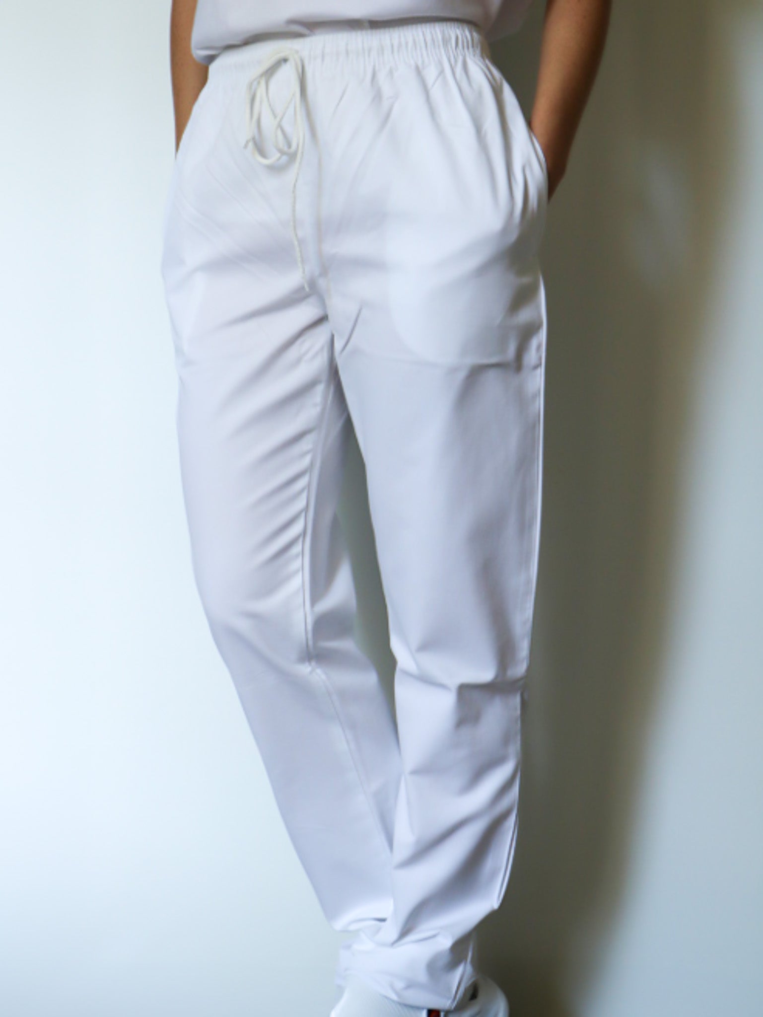 Pantalon de cuisine mixte blanc